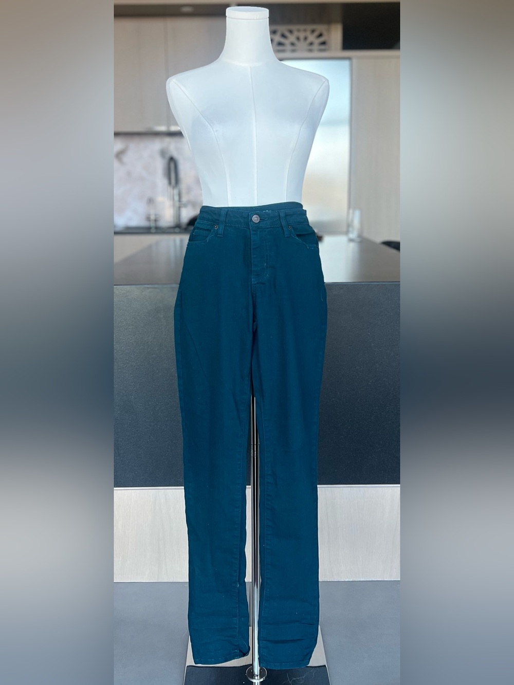 Just USA Women's Straight Leg Jeans in Teal Blue